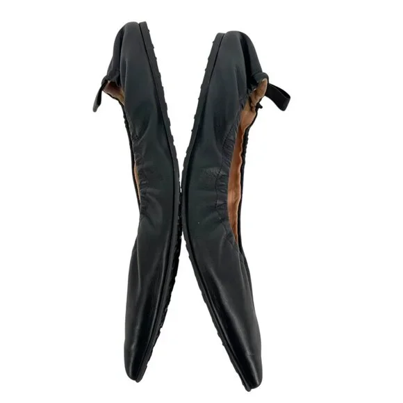 Gianvito Rossi Alina Pointed Toe Black Ballet Flats Size 39